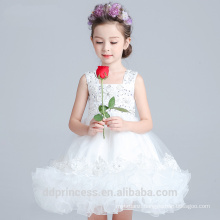 2017 high quality chilffon girl clothing dance costume white sling puffy girl dresses